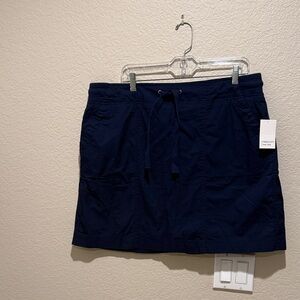 Dia & Co Prescott New York Navy Blue Cotton Skort with Drawstring